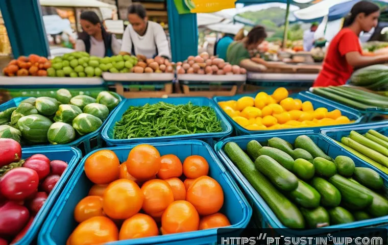 지속 가능한 소비를 위한 법적 고려 사항 - A vibrant Brazilian marketplace scene showcasing local sustainable products with clear environmental...
